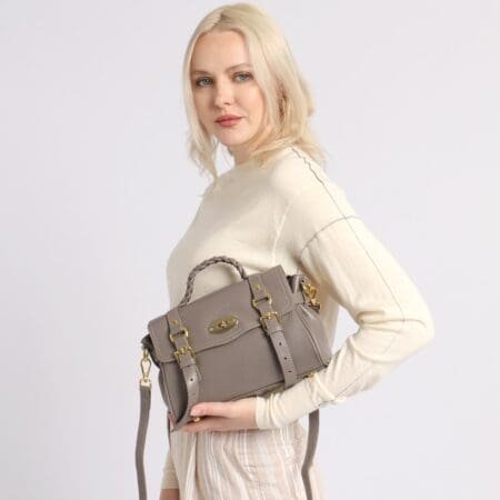 SC Women Fashion Genuine Leather Satchel Handbags Niche Brand Design Buckle Flap Crossbody Purse Luxury Top-handle Shoulder Bags 2
