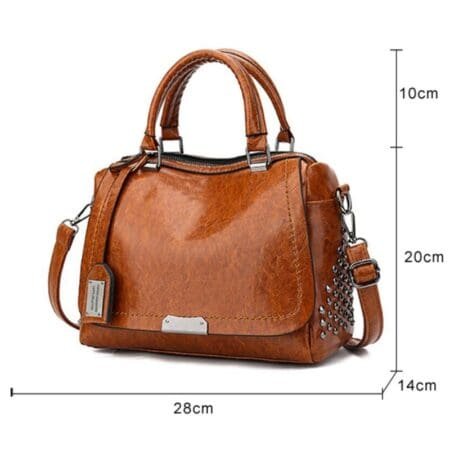 Vintage Rivet Handbags PU Leather Shoulder Bag 6