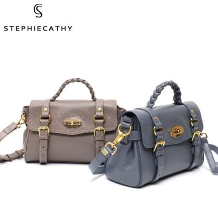 SC Women Fashion Genuine Leather Satchel Handbags Niche Brand Design Buckle Flap Crossbody Purse Luxury Top-handle Shoulder Bags 3
